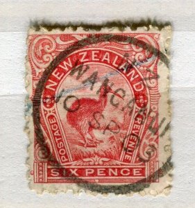 NEW ZEALAND; 1898-99 classic Pictorial issue 6d. value + POSTMARK