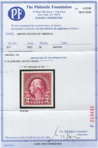 #577 Mint NH XF-90 with PF Certificate  (GP2)