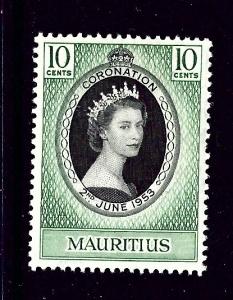 Mauritius 250 Hinged 1953 QEII Coronation