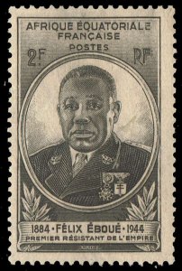 French Equatorial Africa #156  Unused MOG - 2Fr Felix Eboue (1945)