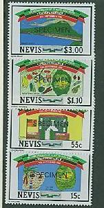 Nevis SC # 379-382  Independence Anniv. o/p SPECIMEN MNH