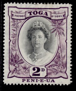 TONGA GVI SG76, 2d black & purple, LH MINT.