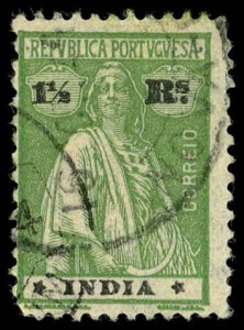 PORTUGUESE INDIA Sc 375K USED - 1921 1½r - Ceres, Ordinary paper - Perf 12 x 11½