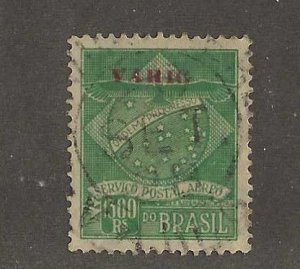 Brazil Sc# 3CL3 1500 Reis with Varig overprint  (Sanabria #V2) used VF