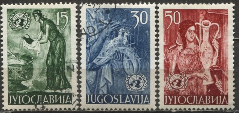 Yugoslavia; 1953: Sc. # 375-377; O/Used CTO Cpl. Set