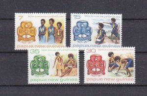 Papua New Guinea, Scott cat. 470-473. Girl Scouts Anniversary, LH issue.