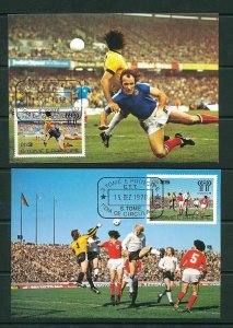 S.Tome E Principe 1978 Soccer Sport Argentina Maxi Stamped Cards x 7 (D372