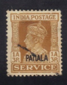 INDIA, PATIALA SC# O68  USED  1a-1p 1941 OVERPRINT