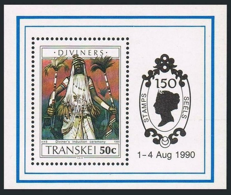 SA-Transkei 242a,MNH.Michel Bl.7. Diviners 1990.Induction Ceremony.