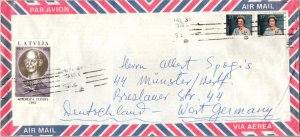 Canada 37c Queen Elizabeth (2) c1987 Airmail to Munster, Germany.  Label Tied...