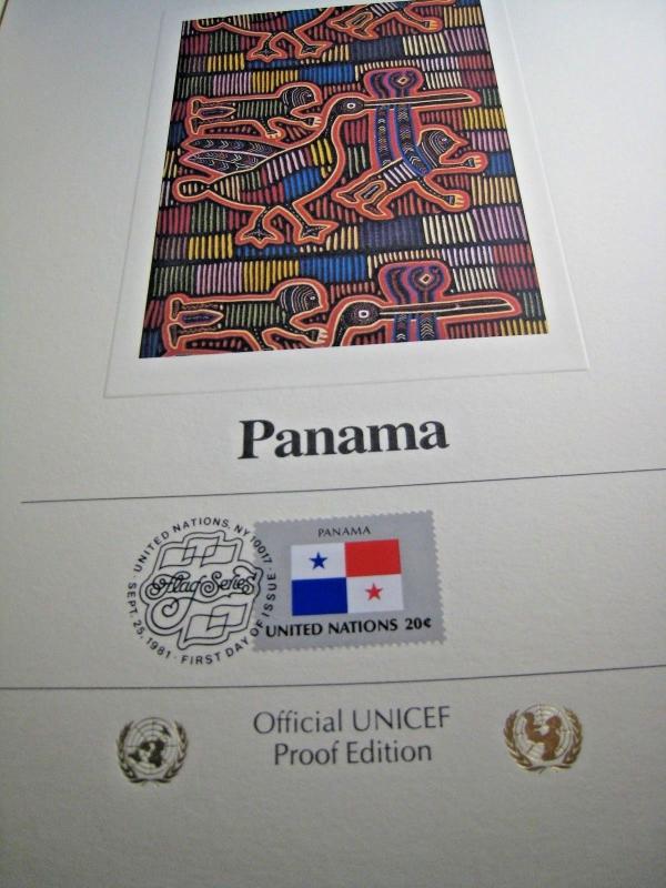 OFFICIAL UNICEF PROOF EDITION - 1980 FLAGS FIRST DAY CANCELS    (brig)