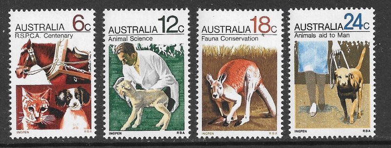 AUSTRALIA 1971 Prevention of Cruelty to Animals Set Sc 500-503 MNH