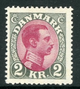 Denmark 1925 King Christian 2 Krone Gray & Claret Perf 14x14½ Sc #129 MNH B361