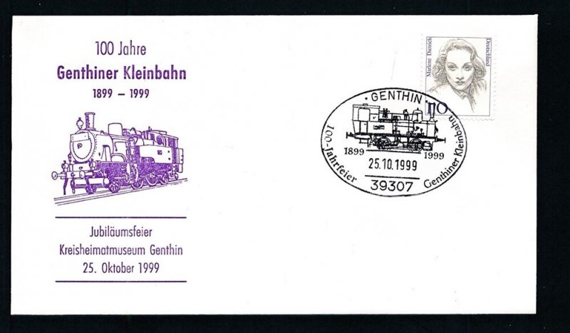 D456086 Germany Railroad Cover Centenary Genthiner Kleinbahn