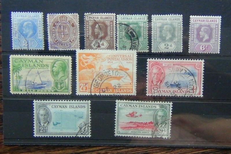 Cayman Islands 1905 2.5d Used 1912 - 1920 6d MM 1950 values to 9d Used