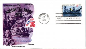 FDC 1973 SC #1483a Fleetwood Cachet - Boston, Ma - Single - F77254