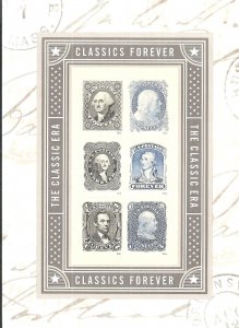 US CLASSICS FOREVER SHEET MNH 6 STAMPS