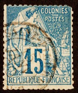 French Colonies Scott 51 Used with rounded corner.