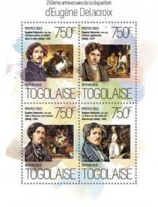 Romanticism Art Eugene Delacroix France Paintings Togo MNH stamp set