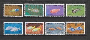FISH - TURKS & CAICOS #1055-62 MNH