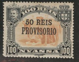 Nyassa Scott 50 MH*  1910 overprinted surcharged