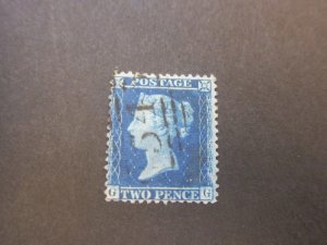 United Kingdom 1857 Sc 21 Blue penny FU