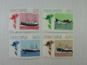 1977 Faroe Islands  SC #24-27  SHIPS  MNH stamp set