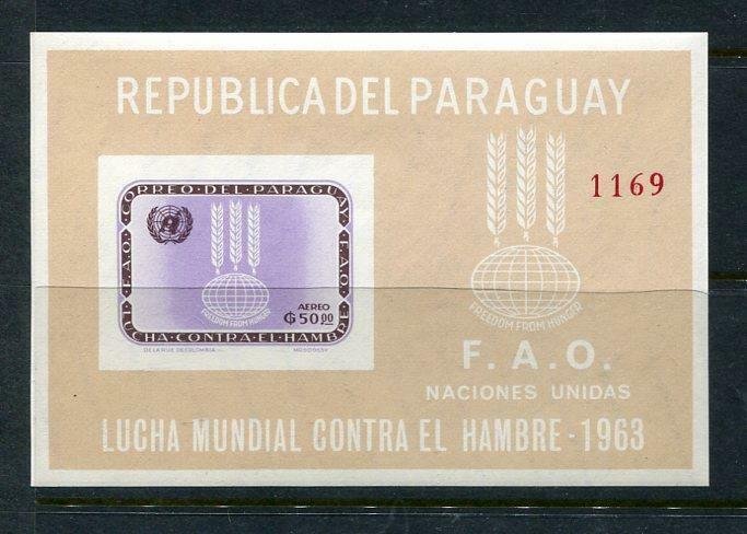 Paraguay 1963 Freedom from Hunger Souvenir sheets Sc 766a CV $39.50 MNH 7371