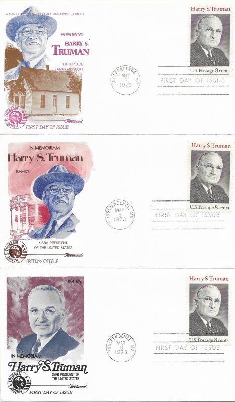 1973 FDC, #1499, 8c Harry S. Truman, Fleetwood (3)