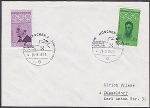 GERMANY 1972 Olympic Games cover special pmK MODERNER FUNFKAMPE............A2972