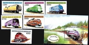 Benin 959-65 MNH 1997 Locomotives