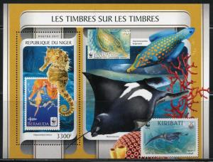 NIGER 2017  WWF THEMED STAMP ON STAMPS SOUVENIR SHEET MINT NH