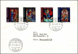 Switzerland B382-B385 Typed FDC