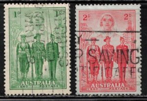 AUSTRALIA Scott # 184-5 Used - Nurse, Sailor, Soldier & Aviator