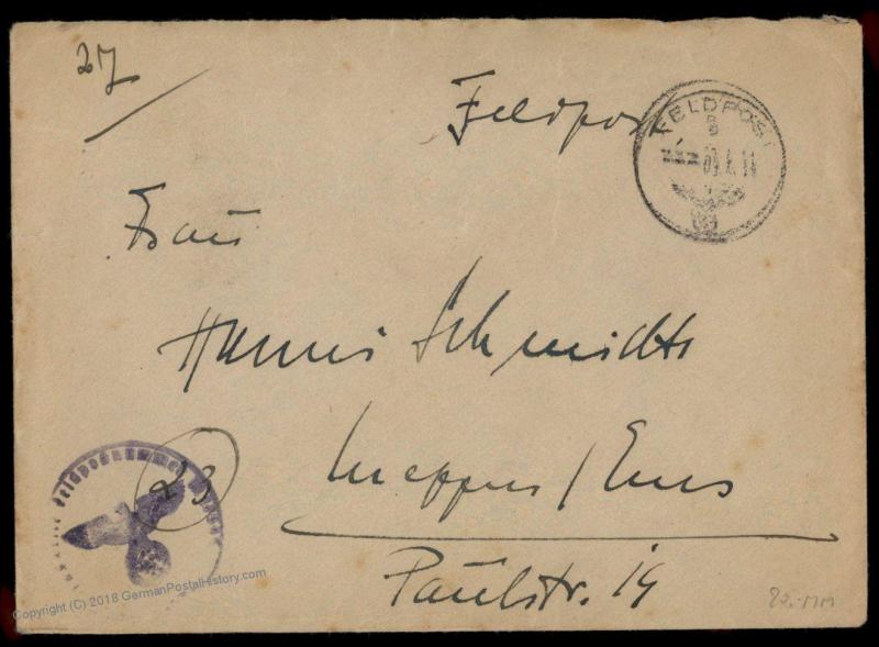 3rd Reich Germany 1948 Kriegsmarine Navy Ship Destroyer Z28 Feldpost Cover 74333