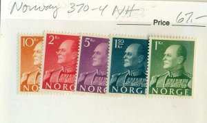 NORWAY #370-4, Mint Never Hinged, Scott $67.00