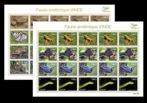 MALI 2022 FULL SHEETS 20V APES MONKEY FROGS SNAKE TURTLE BUTTERFLY SCORPIONS MNH-