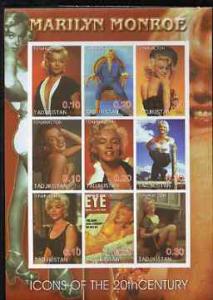 Tadjikistan 2001 Icons of the 20th Century - Marilyn Monr...