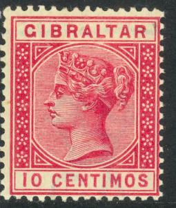 GIBRALTAR 1889-95 QV 10c Rose Portrait Issue Scott No. 30 MH