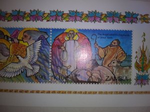 ZAMBIA EXCEPTIONAL BEAUTIFUL BIRTH OF JESUS STRIP OF 4 STAMPS