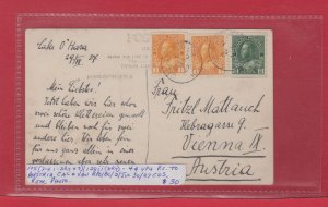 #105/Die I Dry x 2/128ii dry 4c UPU pc to Austria RPO etc. 1927 Canada cover