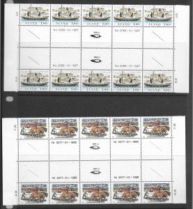 Aland 23-25,28-30 MNH set in block of 10, vf see desc. 2020 CV $217.50