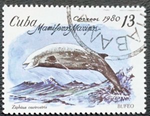 CUBA Sc# 2336 MARINE MAMMALS sea life ocean 13c 1980 used cto