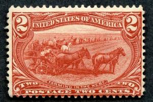 US #286, MNH - 2¢ issue of Trans-Mississippi set.  Sc CV MH. $25.00 (MNH $67.50)