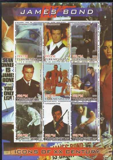 Turkmenistan 2001 Icons of the 20th Century - James Bond ...