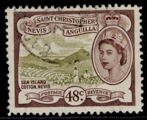 ST CHRISTOPHER, NEVIS & ANGUILLA QEII SG115, 45c olive-bistre & choc, FINE USED.