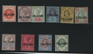 Zululand #1 - #10 Very Fine Mint Original Gum Lightly Hinged Set  2.5d & 2d Tone