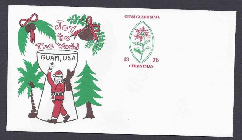 1976 GUAM UNUSED XMAS CACHETED ENV BY 15 YR OLD KUN HO RHEE, BARRIGADA JR. HS