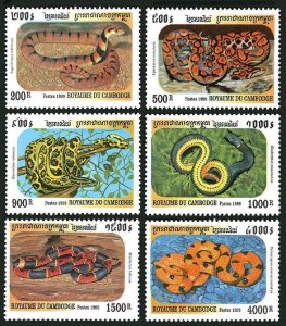 Cambodia 1860-1865,1866 sheet,MNH. Snakes,1999.