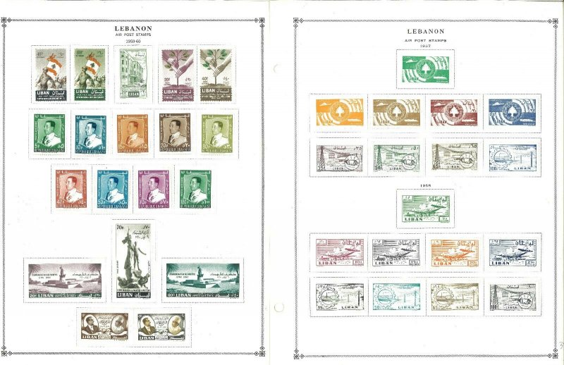 Lebanon 1947-1972 M & U Hinged on Scott International Pages